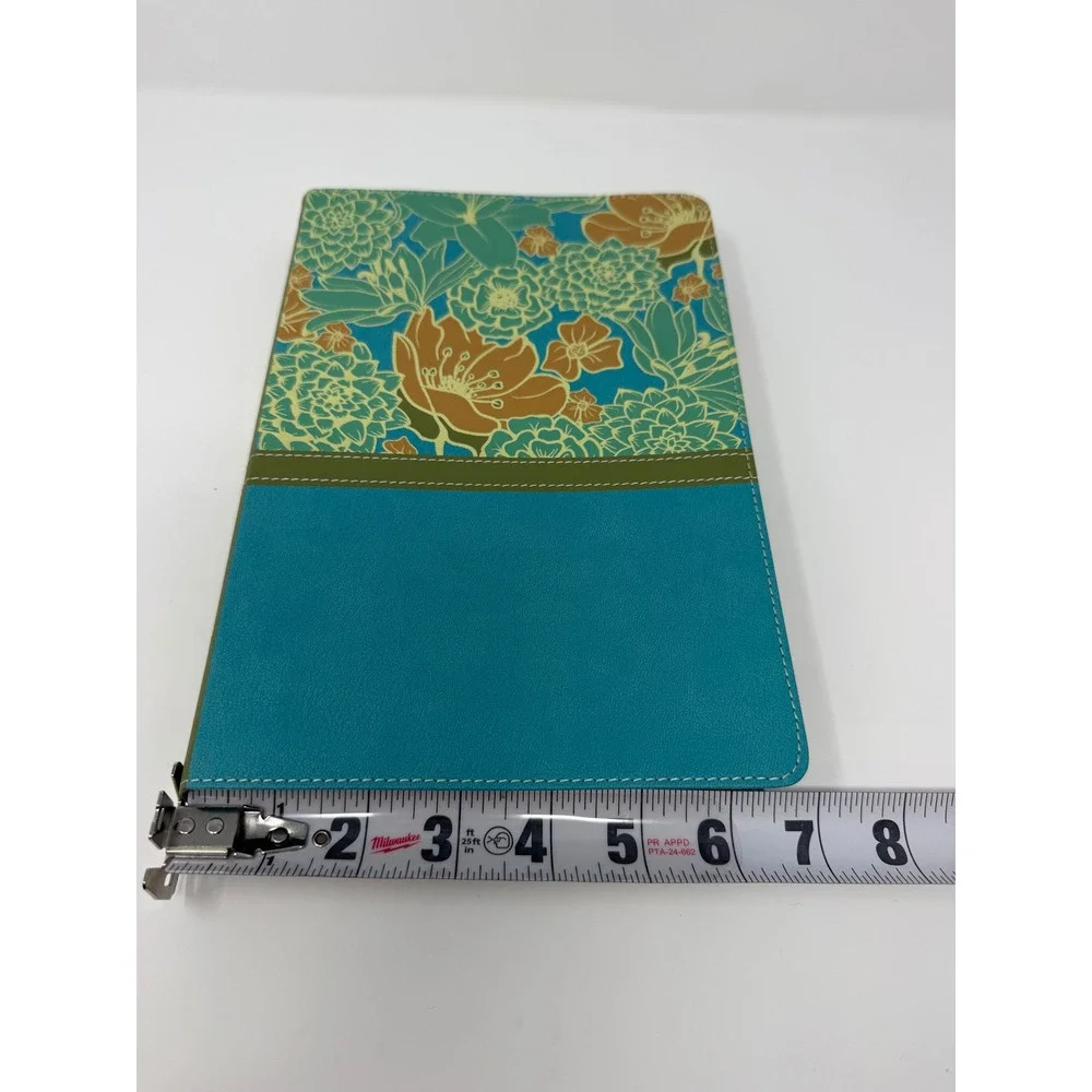 Zondervan NIV Thinline Bible Large Print Turquoise Floral Leathersoft